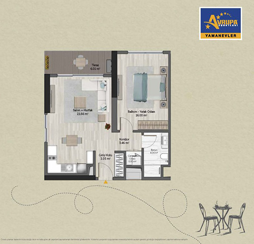 Alliance Brookfield 1+1 CT Daire Planı