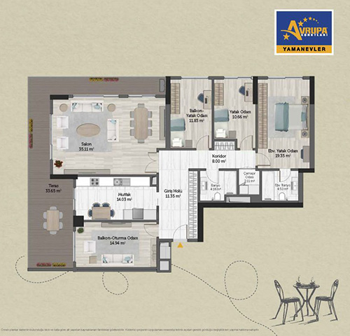 Alliance Brookfield 4+1 BT Daire Planı